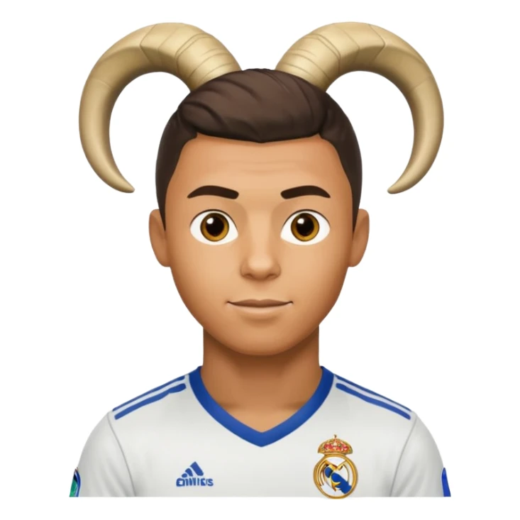 I want Ronaldo in Madrid and something over his head saying GOAT sticker