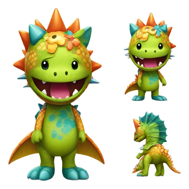 Hello kitty in a dinosaur costume  sticker