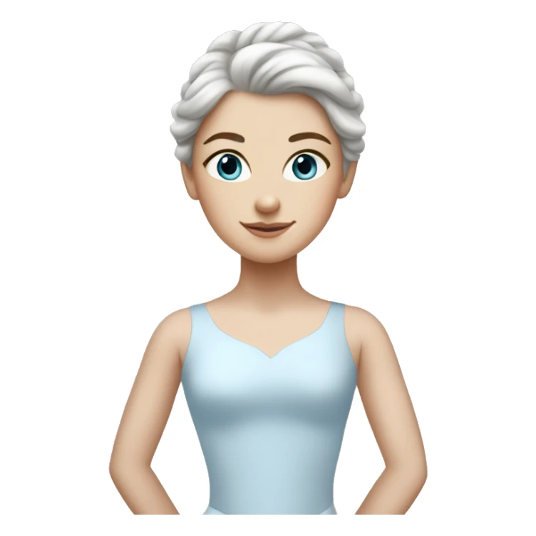 white girl in pale blue ballet clothes sticker