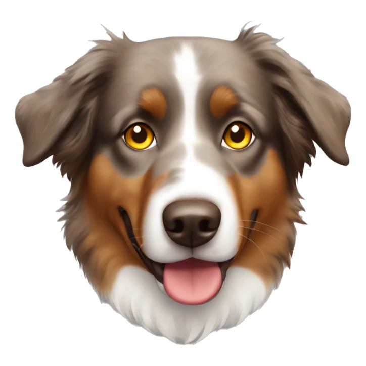 Brown Australian Shepherd with Yellow Eyes and Ear Down sticker