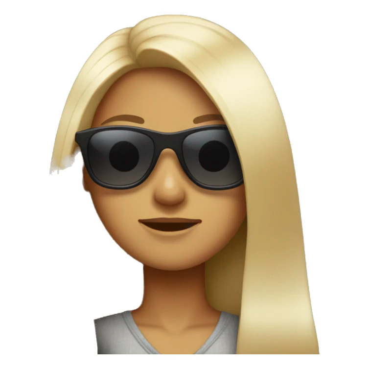 long hair girl with sunglasses on sticker
