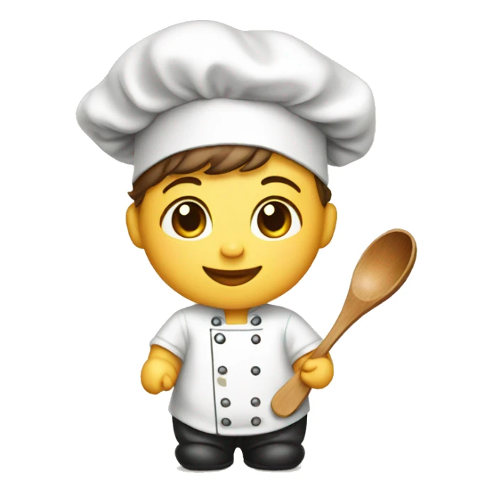 chef baby wearing chef hat and holding wooden spoon sticker