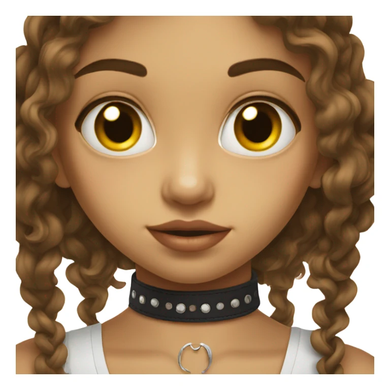 portrait of girl with choker sticker