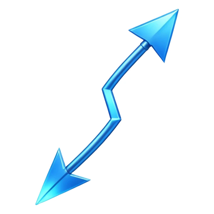 blue glowing arrow with one head bold body sticker