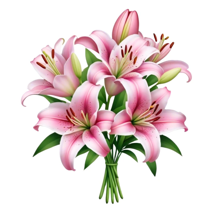 pink lily flower bouquet  sticker