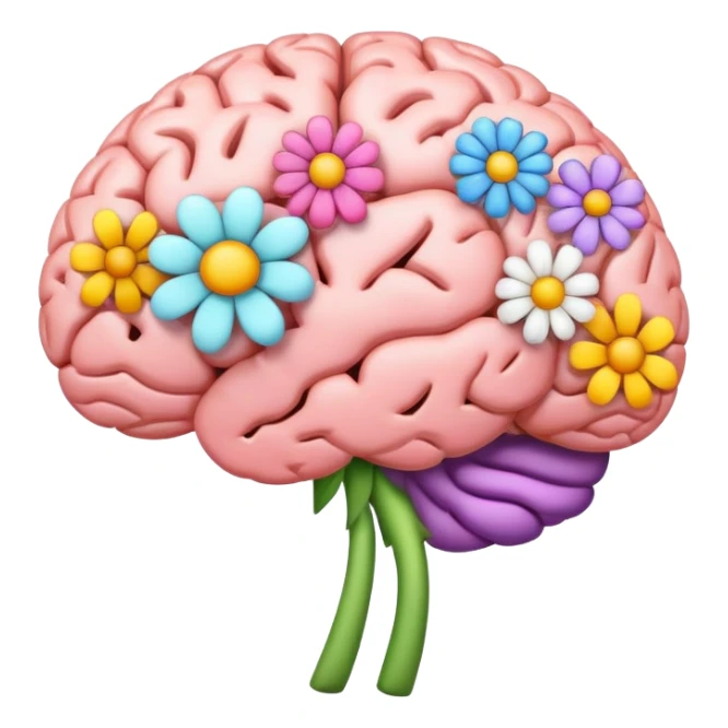 Brain with flowers sticker