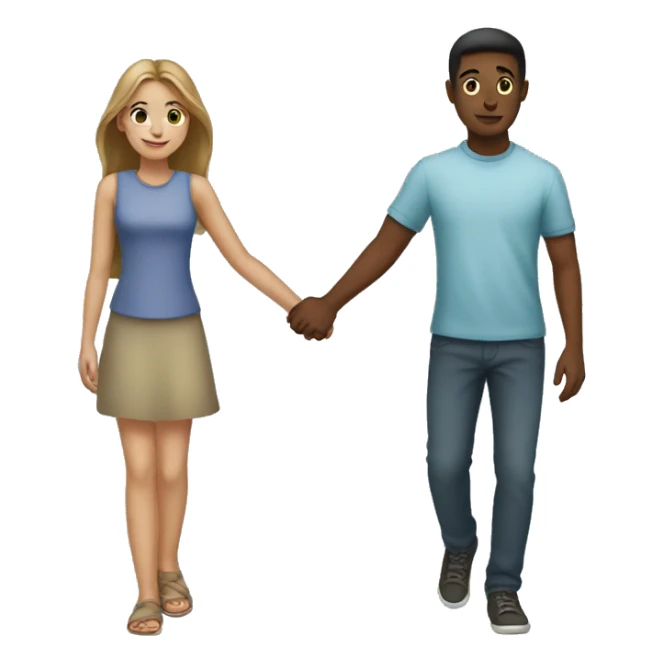a girl and guy holding hands sticker