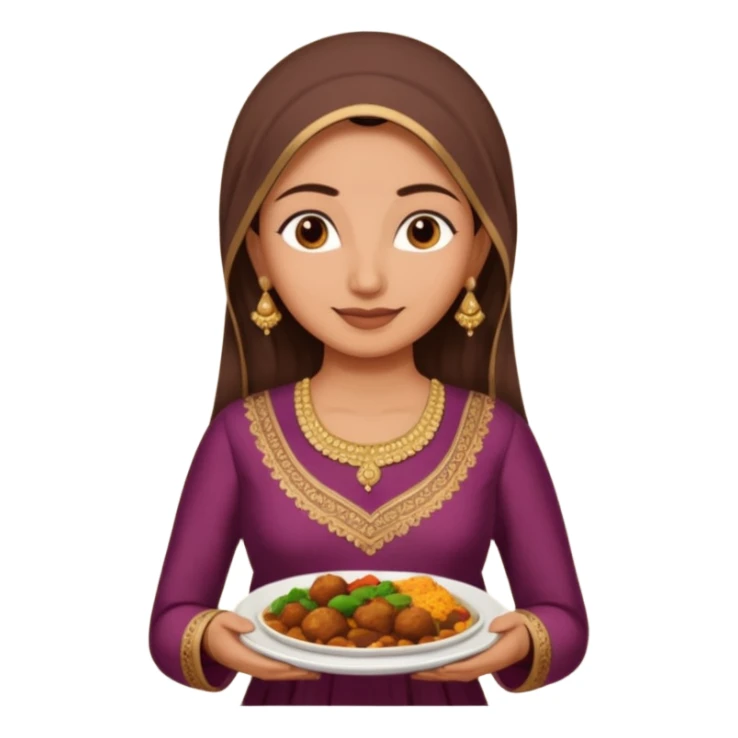 make an indian mom holding a plate of dinner wearing a salwar kameez  sticker