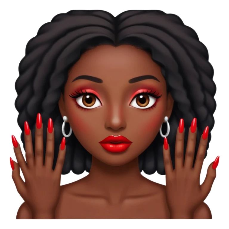 Baddie with nails and big lips and eyelashes  sticker