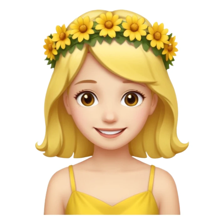 girl with flower crown in yellow dress sticker