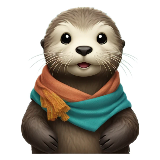 A sea otter wearing a pashmina  sticker