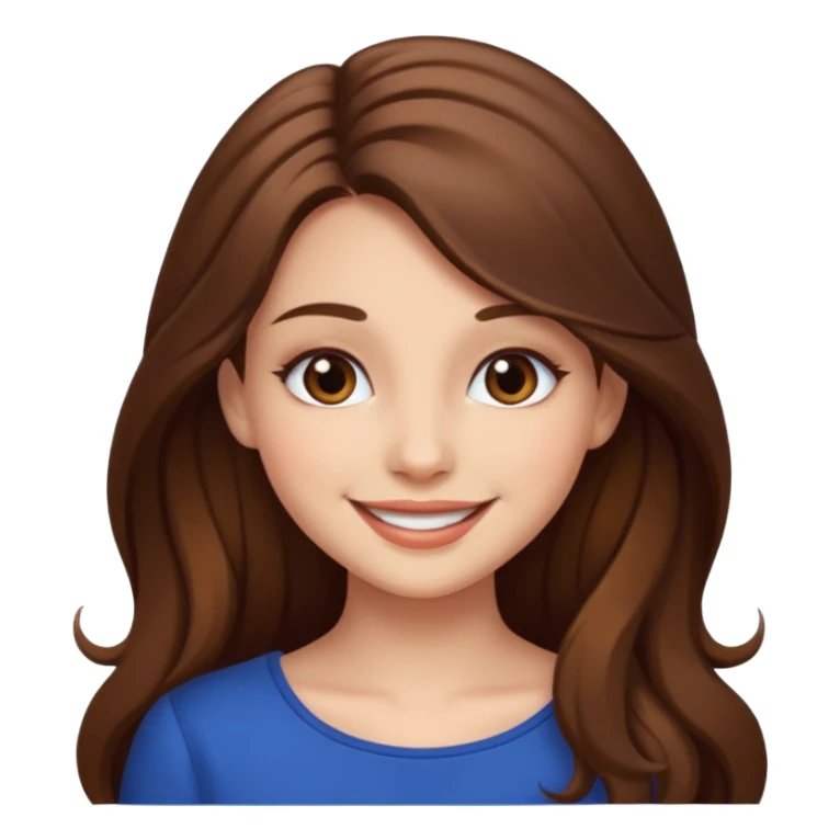 pretty girl brown long hair makeup sticker