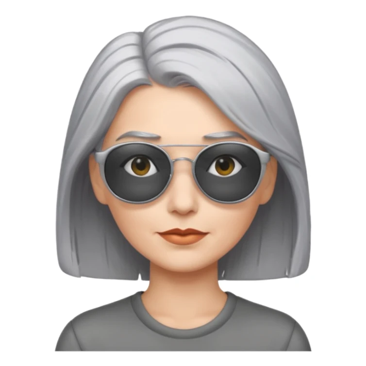 Woman with cool grey hair and shades sticker