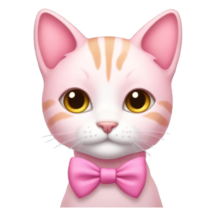 Pretty pink cat with pink bow around her neck sticker