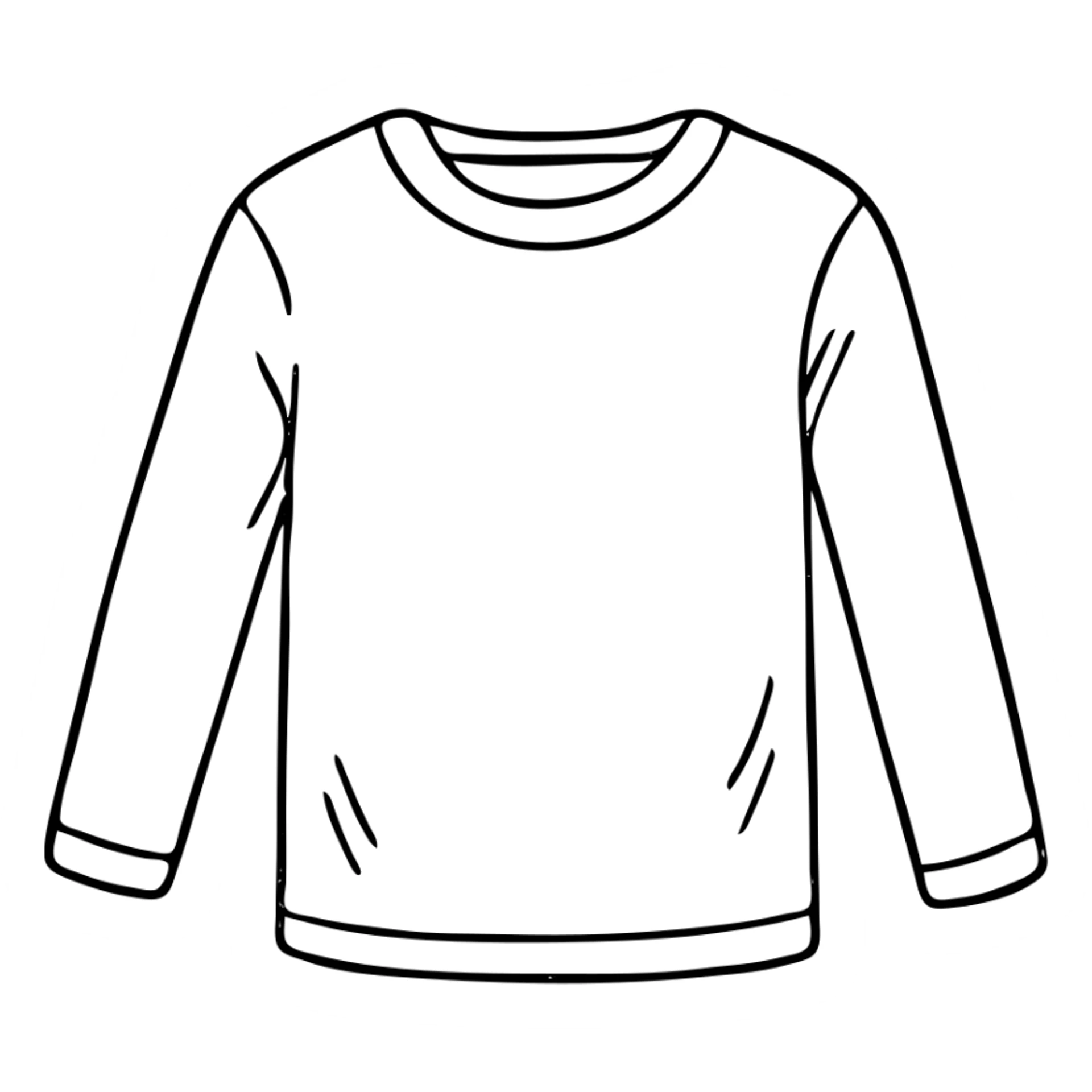 hand drawn outlined long sleeve shirt icon sticker