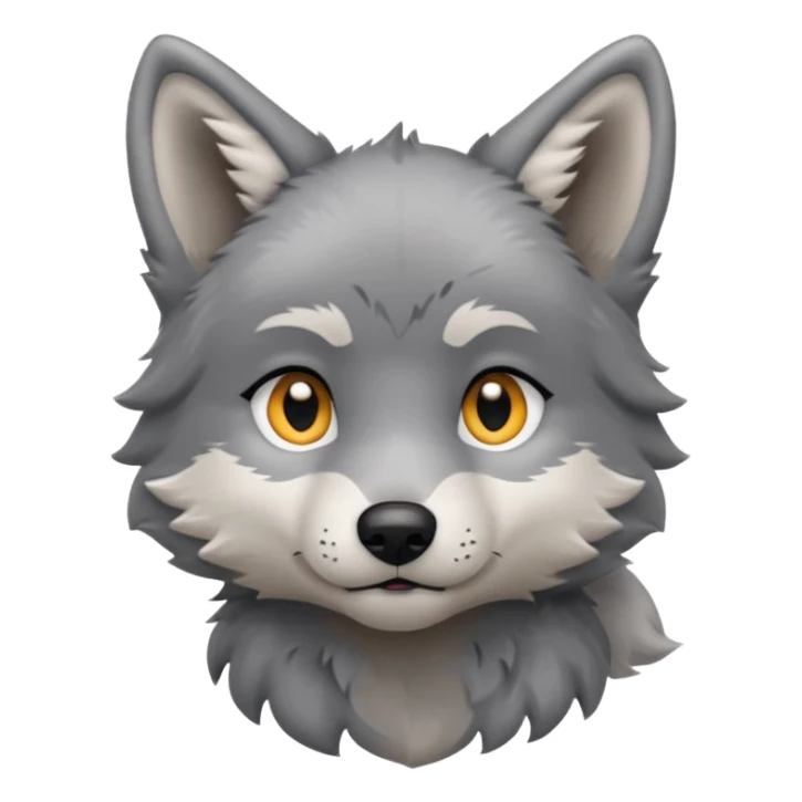 Wolf pup with soft fur and alert ears, half body sticker