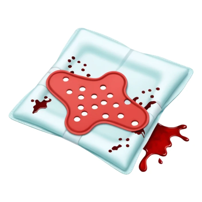 a sanitary pad with some blood splatters on it  sticker