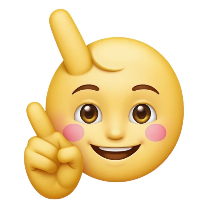 smiling emoji with a blush, raising its middle finger sticker
