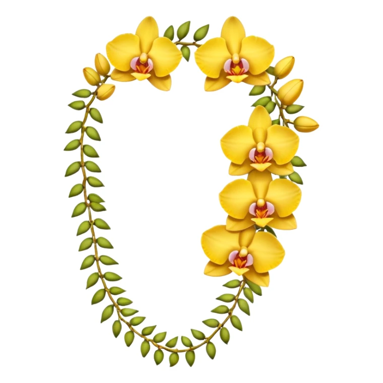 Yellow side facing orchid flower of indian wedding garland sticker