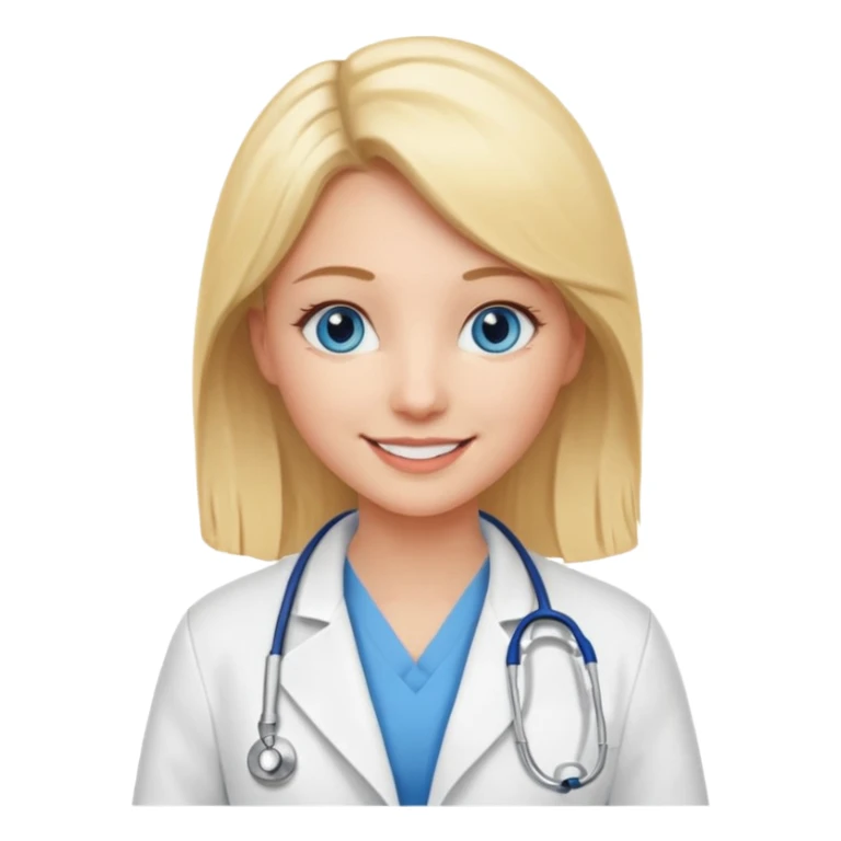 Una mujer rubia de ojos azules que es doctora sticker