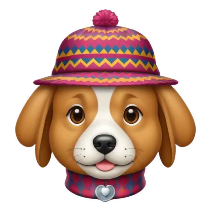 dog animal wearing patterned hat  sticker