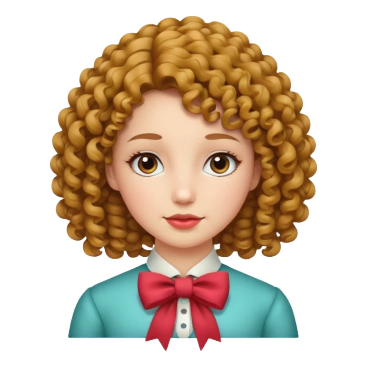 women with neckBow, curley hair style. sticker