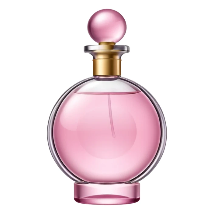 elegant glass perfume bottle, pink, minimal details, shiny highlights, no text sticker