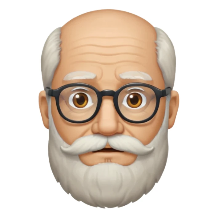  portrait of old man with big, scruffy beard wearing glasses sticker