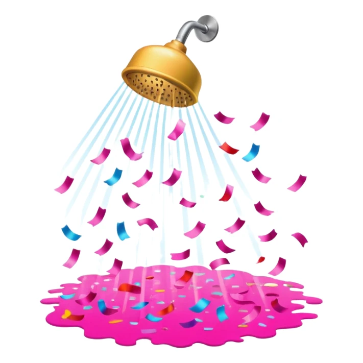 Pink confetti in the shower sticker