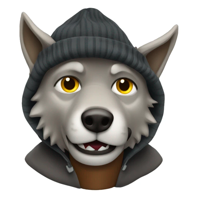 werewolf with a beanie drinking a coffee to go  sticker