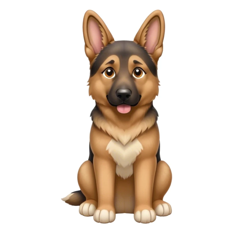German shepherd dog with white paws, floppy ears sticker