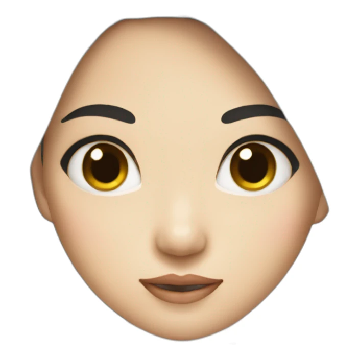 Asiatique girl with Black hair face sticker