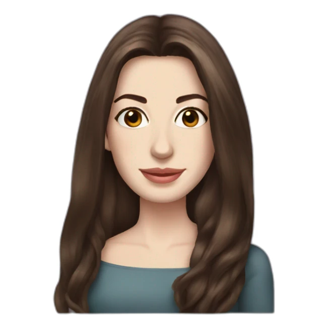 Anne Hathaway with long hair sticker