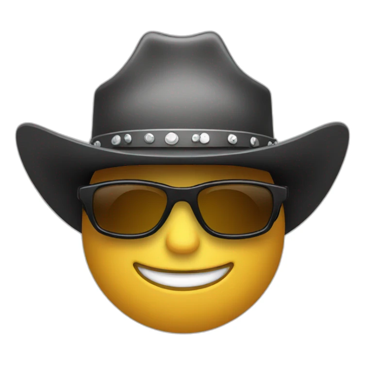 face with a cowboy hat and black sunglasses sticker