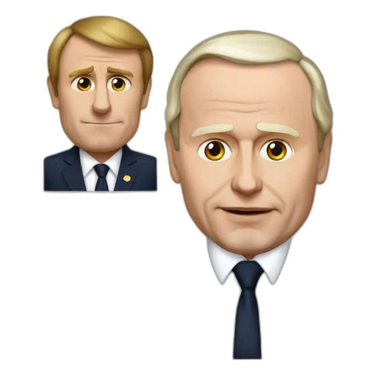 vladimir poutine fait un bras de fer avec emanuel macron sticker