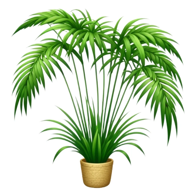 Tall reed-like papyrus plant with feathery tops, green stems and umbrella-shaped foliage sticker