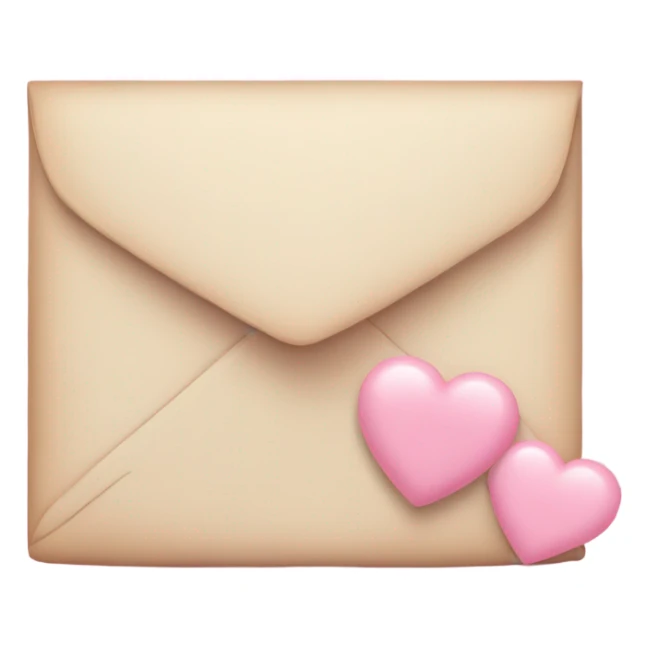 romantic letter with pastel pink hearts sticker