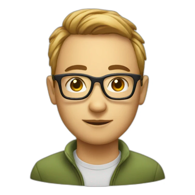 face of tech geek with glasses sticker