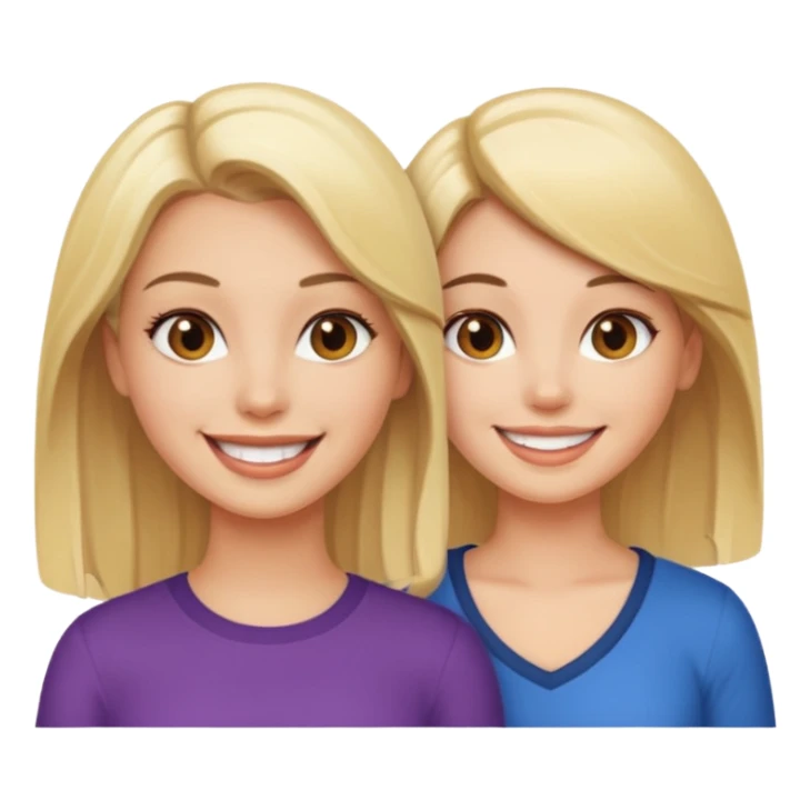 one hot blonde girl and one hot brunette smiling sticker