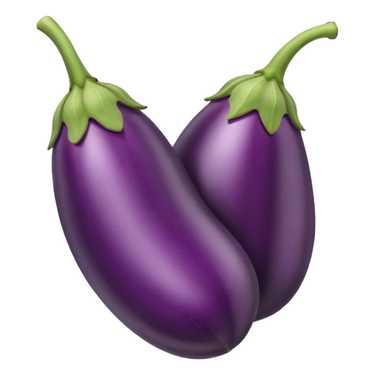 make an emoji of an egg plant with the tip peeled sticker