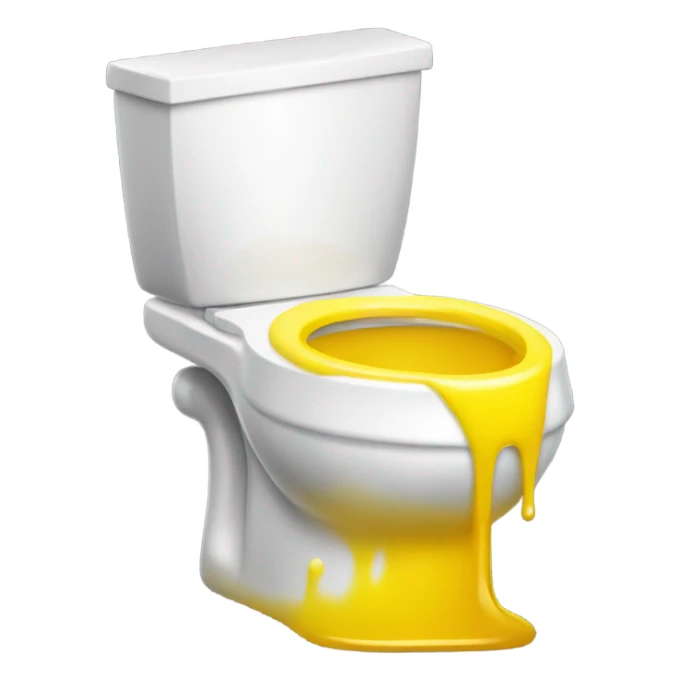 A toilet full of a yellow liquid   sticker