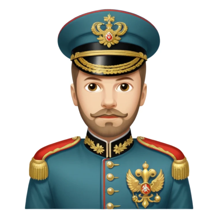 Nicholas II, Russian tsar, ornate military dress, no hat sticker