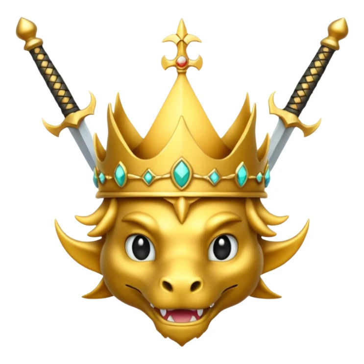 crown with swords and gold dragons  sticker