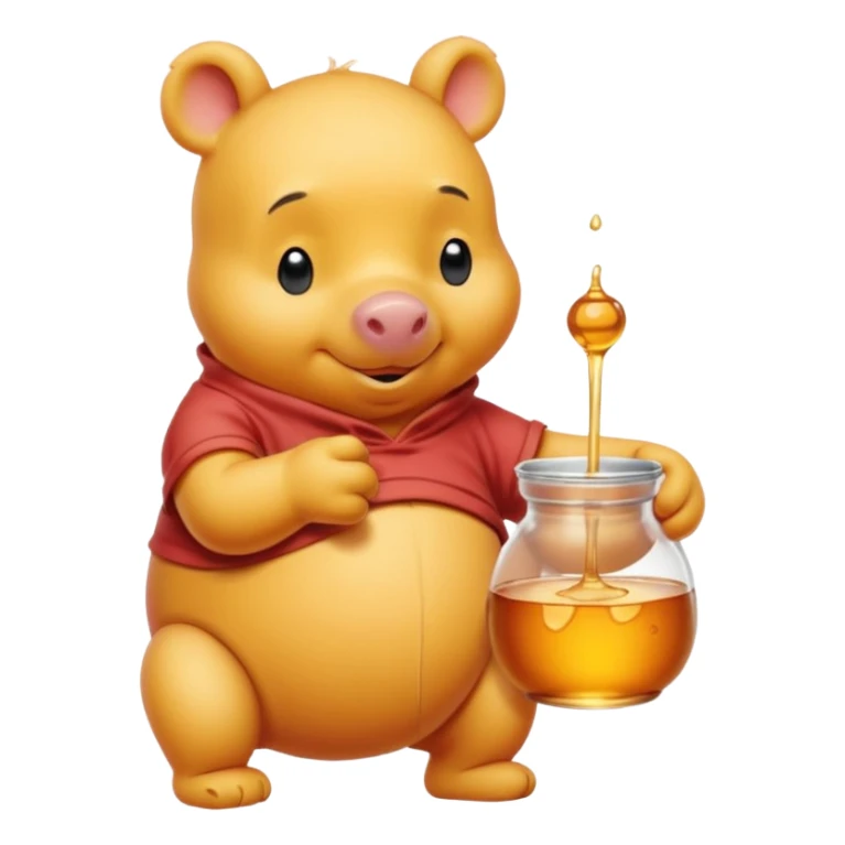 winnie the pooh whole body with honey and Piglet sticker