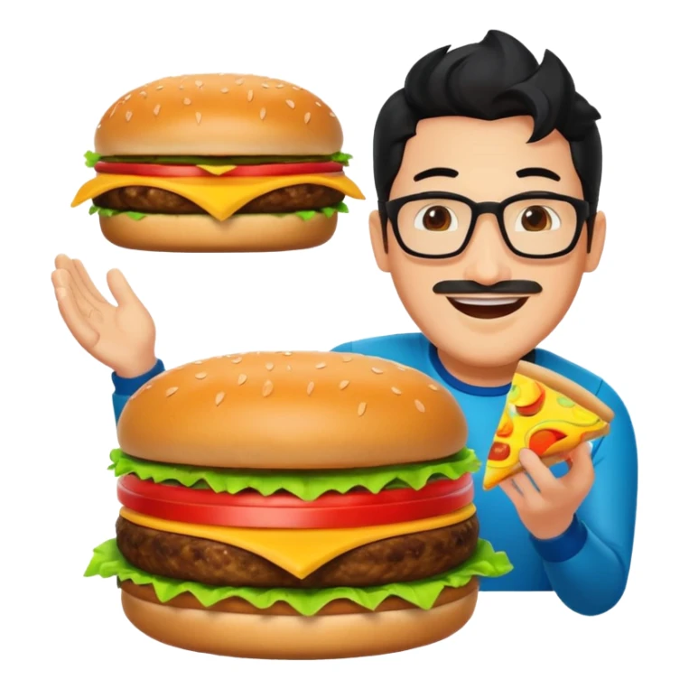 skibidi fish rizzing up markiplier on a cheeseburger sticker