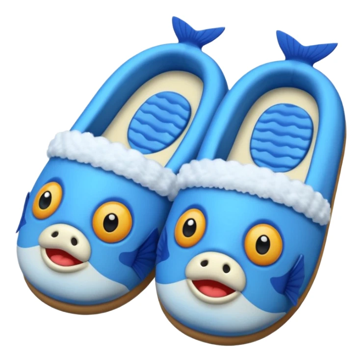 slippers with fish face on the top sticker