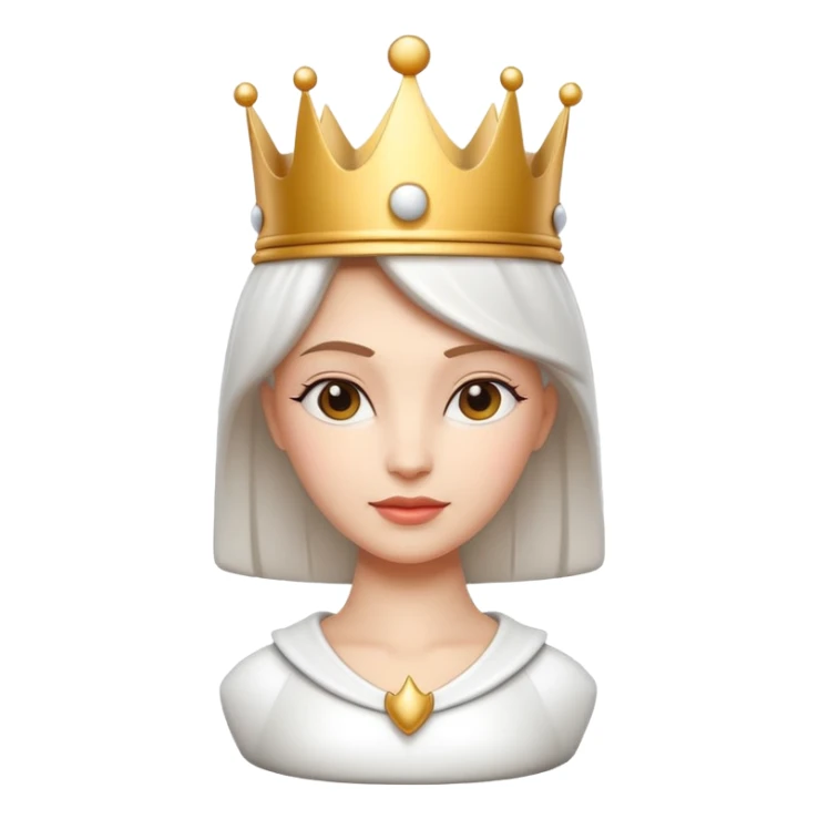 
chess queen piece object, elegant crown top, 3D cartoon, glossy material, soft shadow, mobile game icon style, centered, clean background, no text, no watermark
 sticker