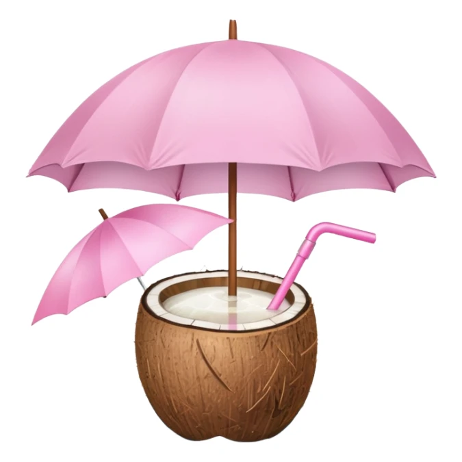 coconut drink with light pink umbrella sticker