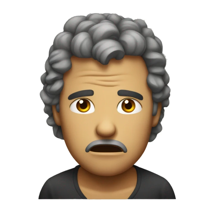 Extremely tired classic emoji disappointed  sticker