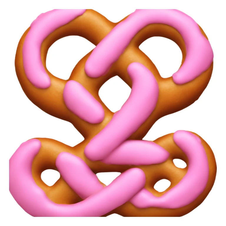pretzel with pastel pink fondant sticker
